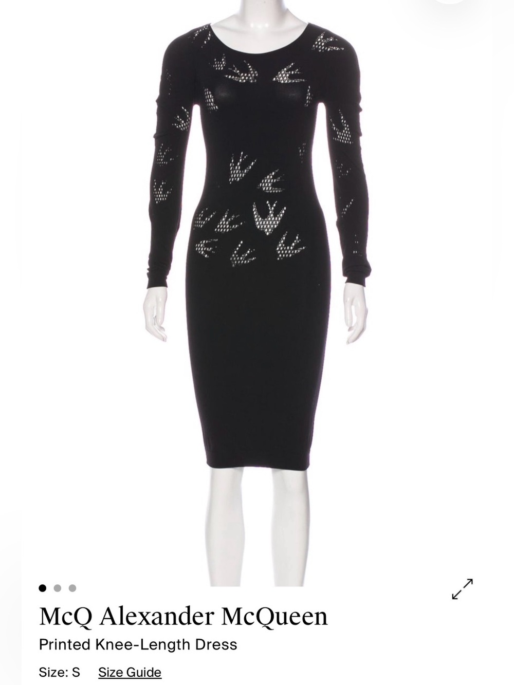 McQ by Alexander McQueen Black Long-Sleeve Cutout Midi Dress